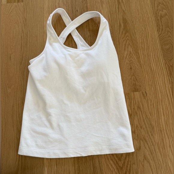 Upside White Racerback Tank Top - Picture 1 of 2